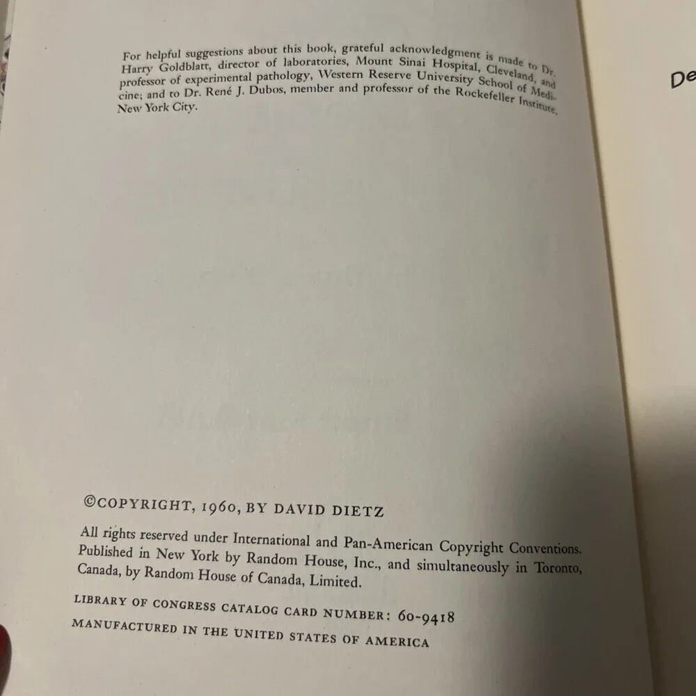 All About Great Medical Discoveries Vintage 1960 Hardcover David Dietz